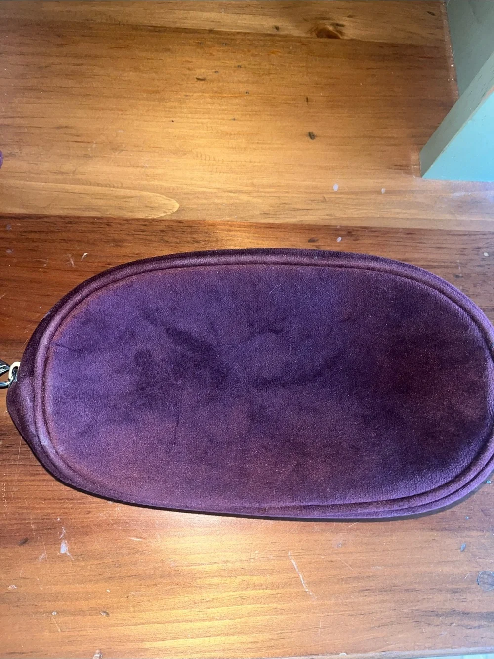 Quilted Velvet Wristlet Make Up Case Clutch in Plum